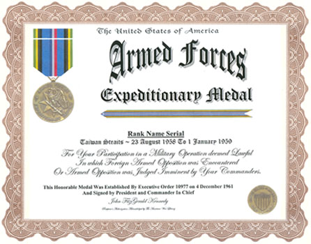Armed Forces Expeditionary Medal > Air Force's Personnel Center > Display