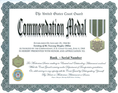 uscg achievement medal template