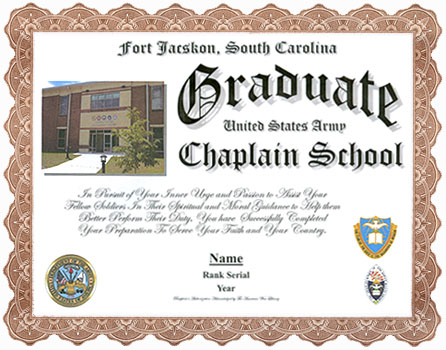 US Army Chaplain School Graduate Display Recognition Information Form